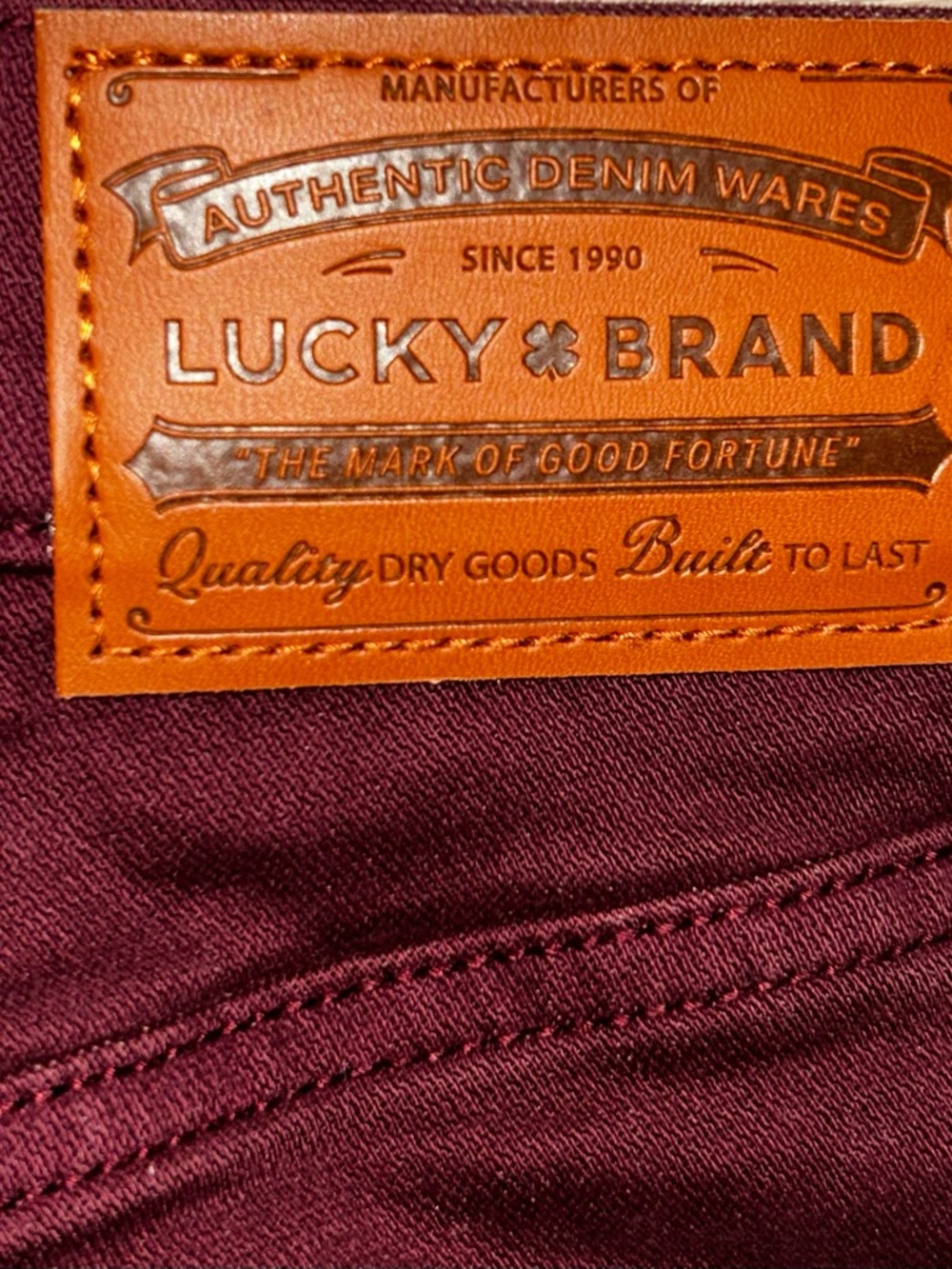 Lucky Brand Men's 420 Athletic Straight Pants in deep maroon - Picture 5 of 8